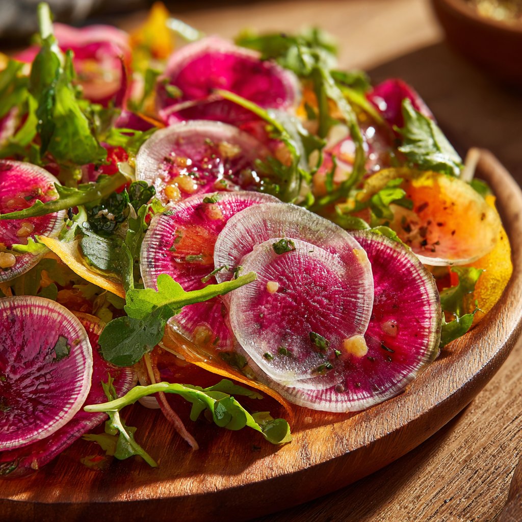 Watermelon Radish Salad with Honey Vinaigrette