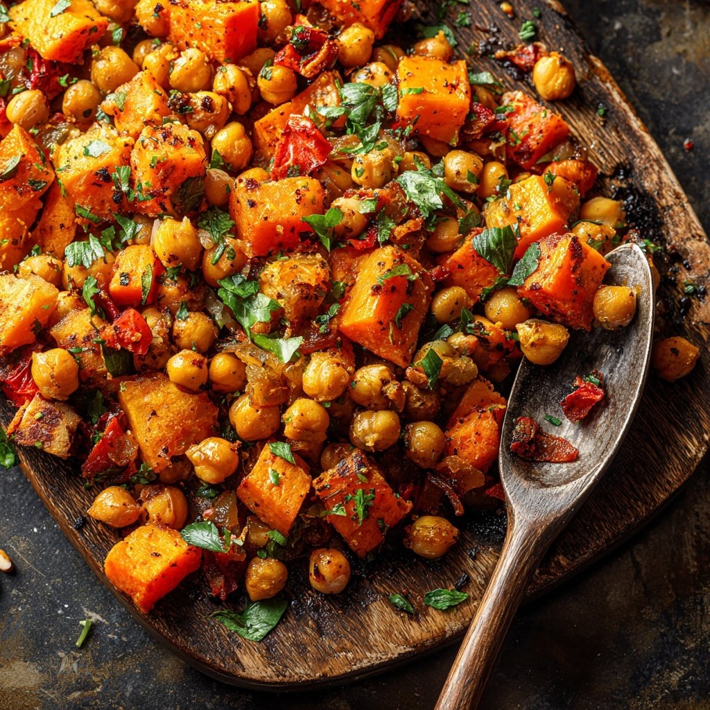 Spiced Sweet Potato Chickpea Hash