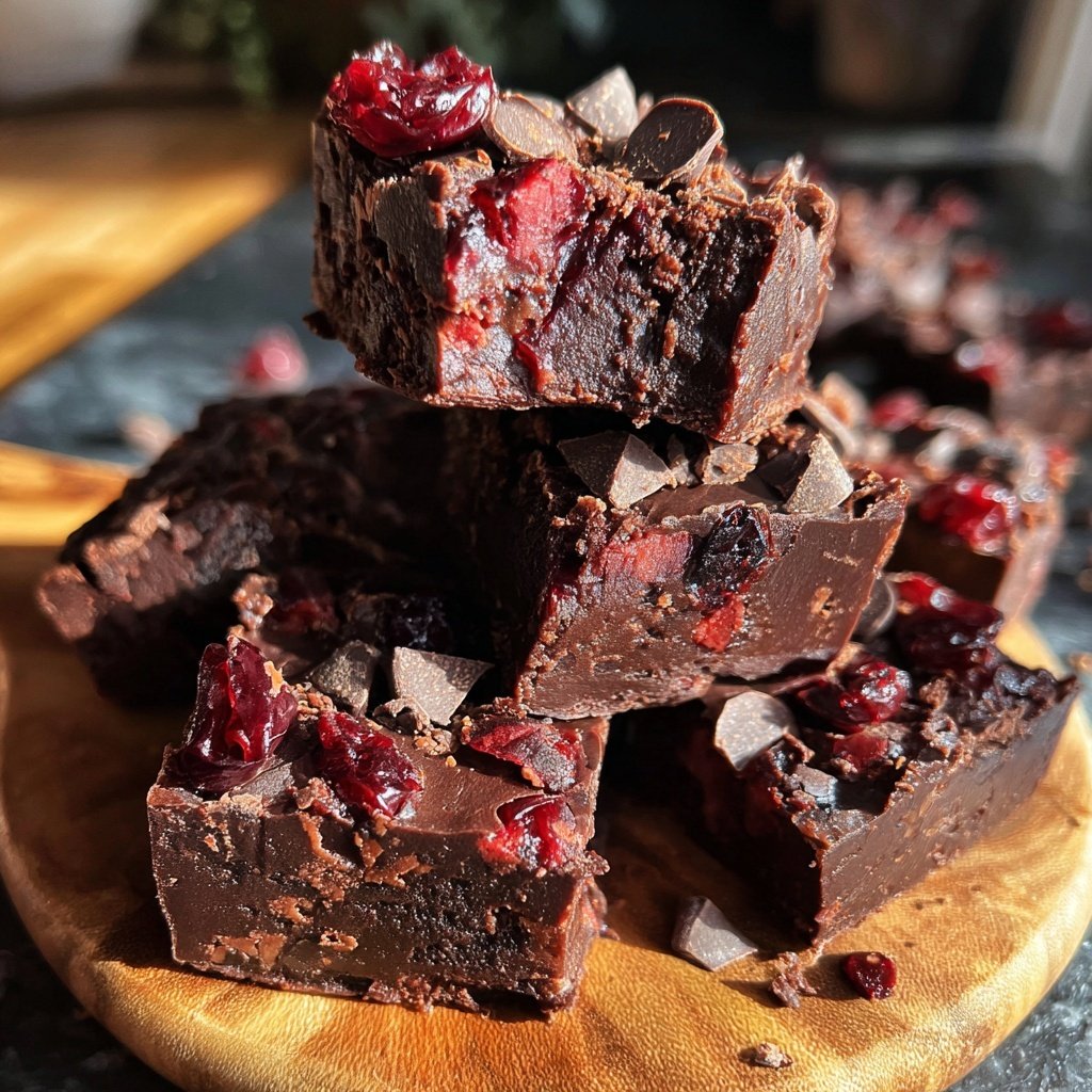 Chocolate Cherry Fudge Squares
