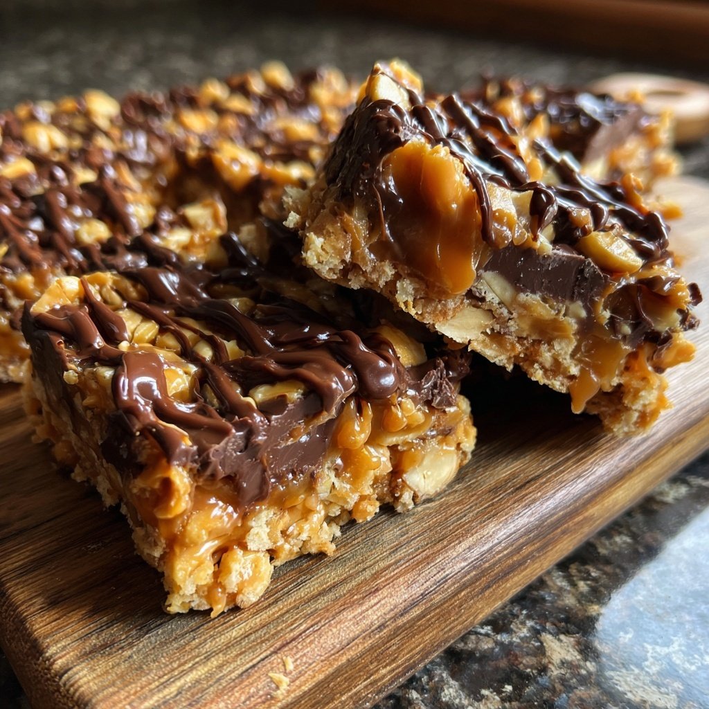 Peanut-Caramel Bars With Chocolate | Kookmutsjes