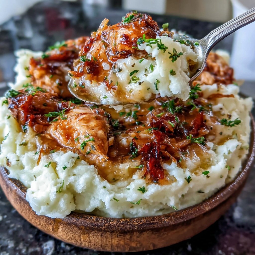 Mashed Potatoes With Garlic Butter Chicken