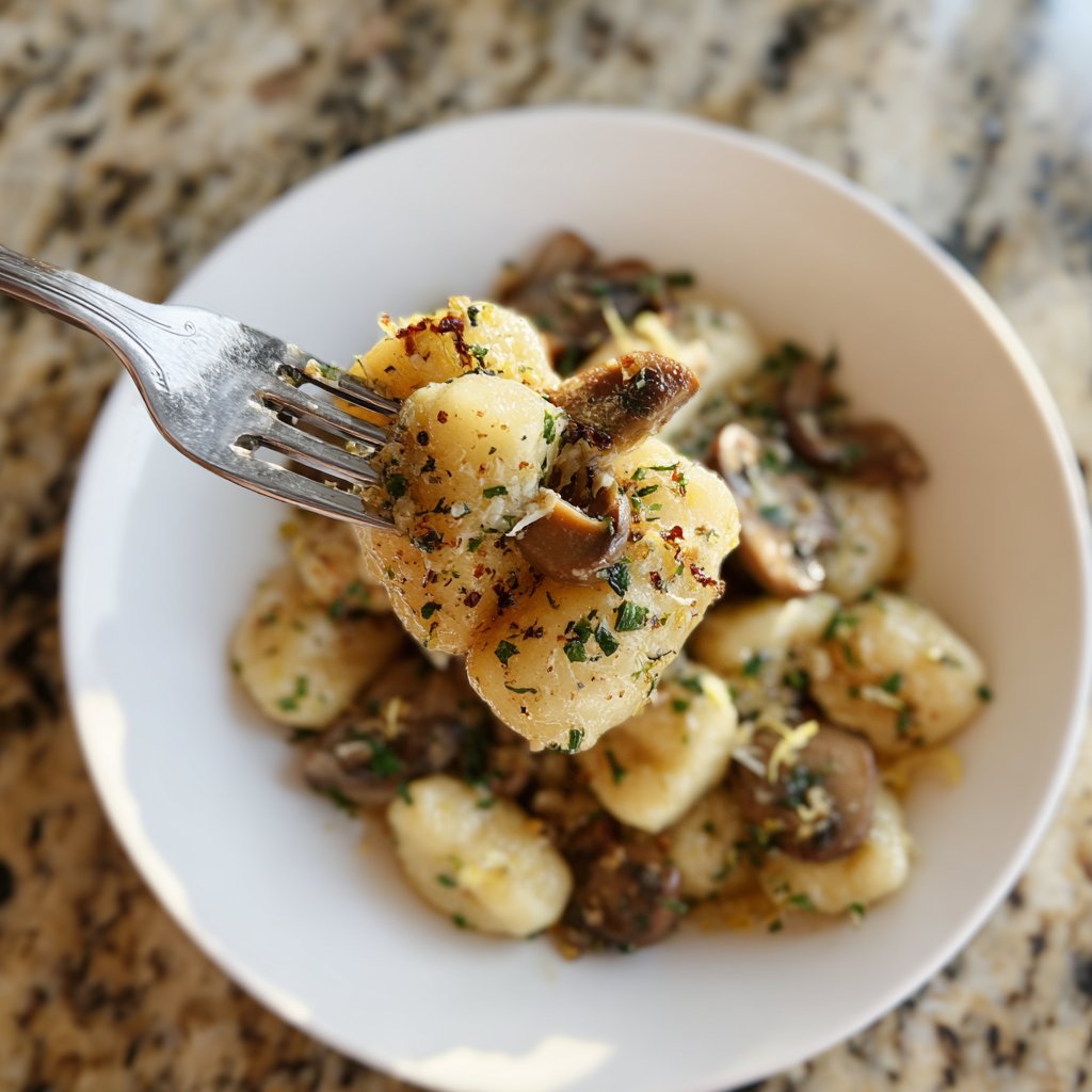Romantic Lemon Mushroom Gnocchi