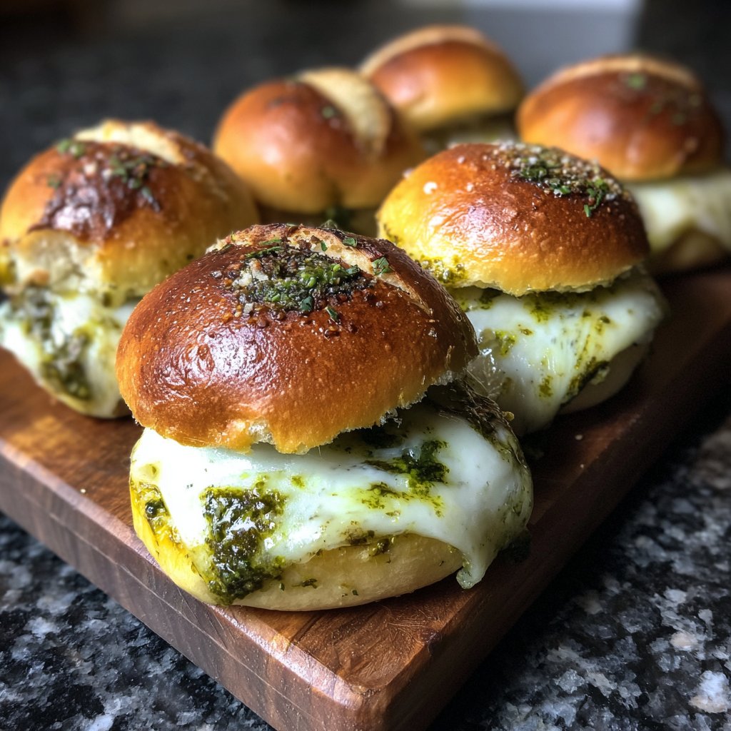 Sliders with Pesto Mozzarella