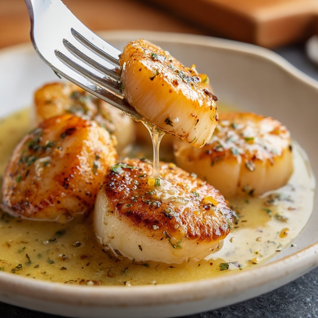 Scallops with Citrus Vanilla Sauce