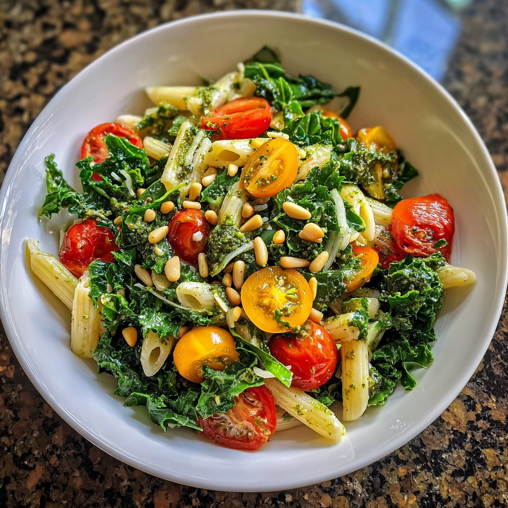 Healthy Lunch Pesto Pasta Salad