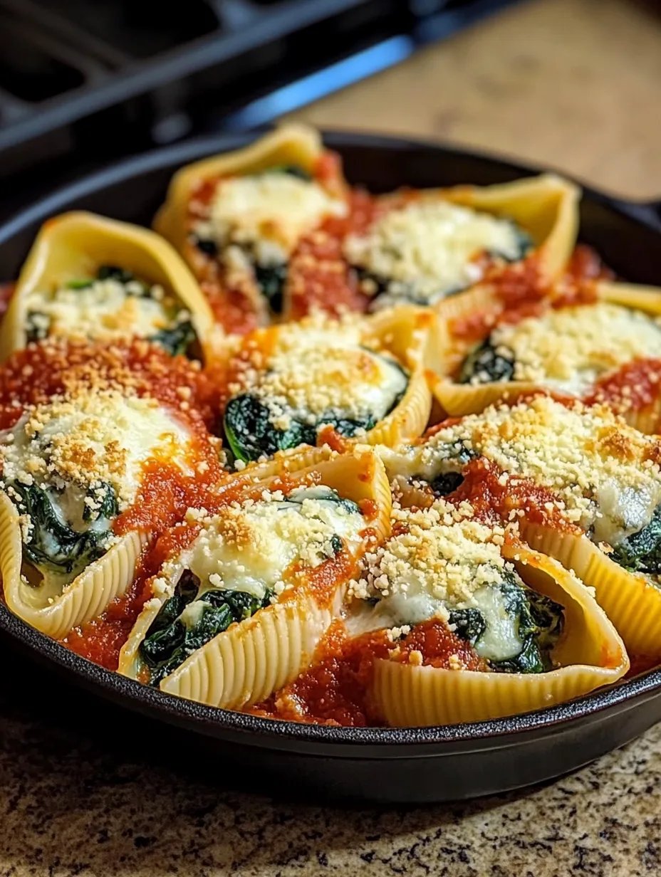Easy Spinach and Ricotta Stuffed Shells