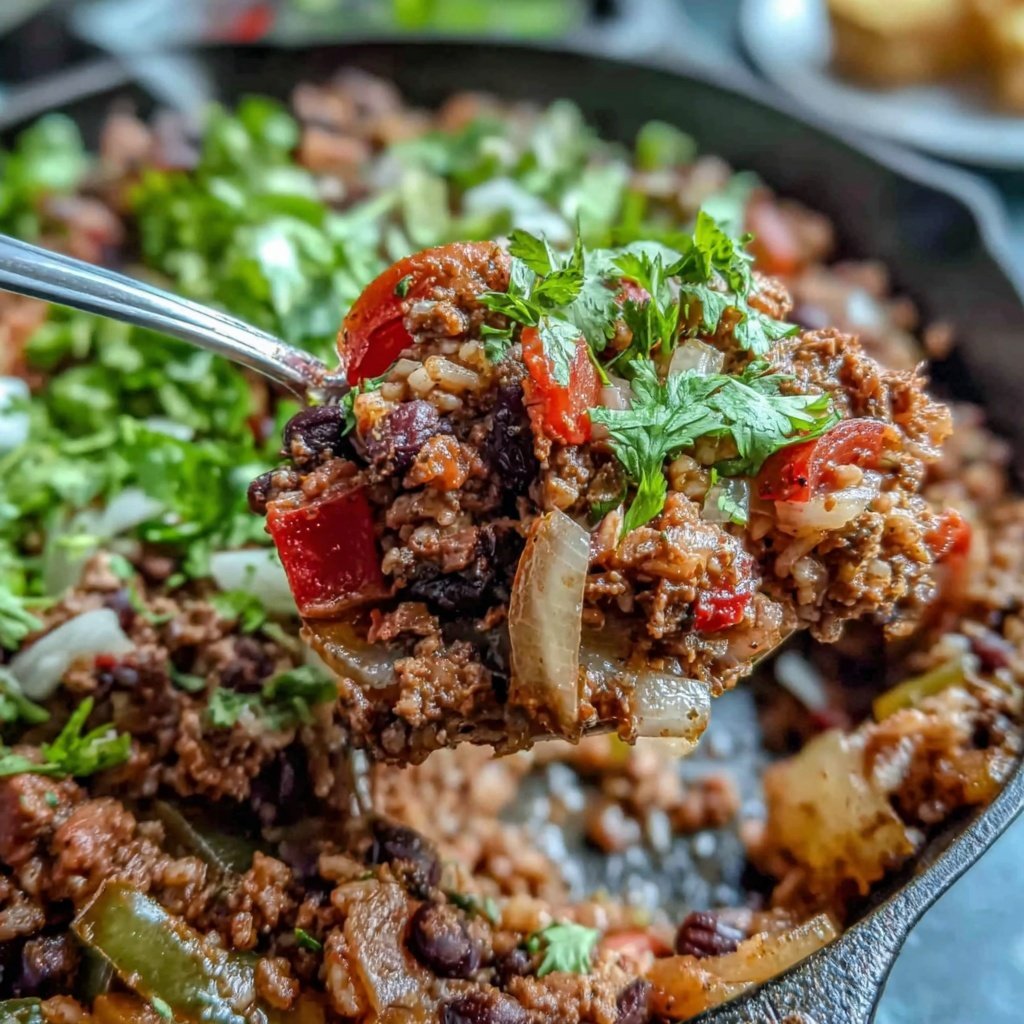 Ground Turkey And Black Bean Taco Skillet