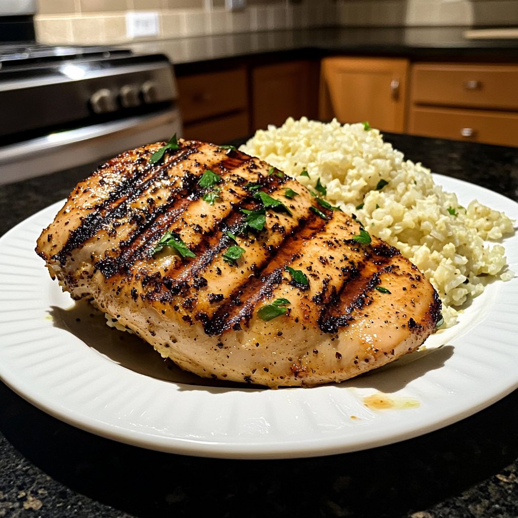 Chicken Breast with Cauliflower Rice