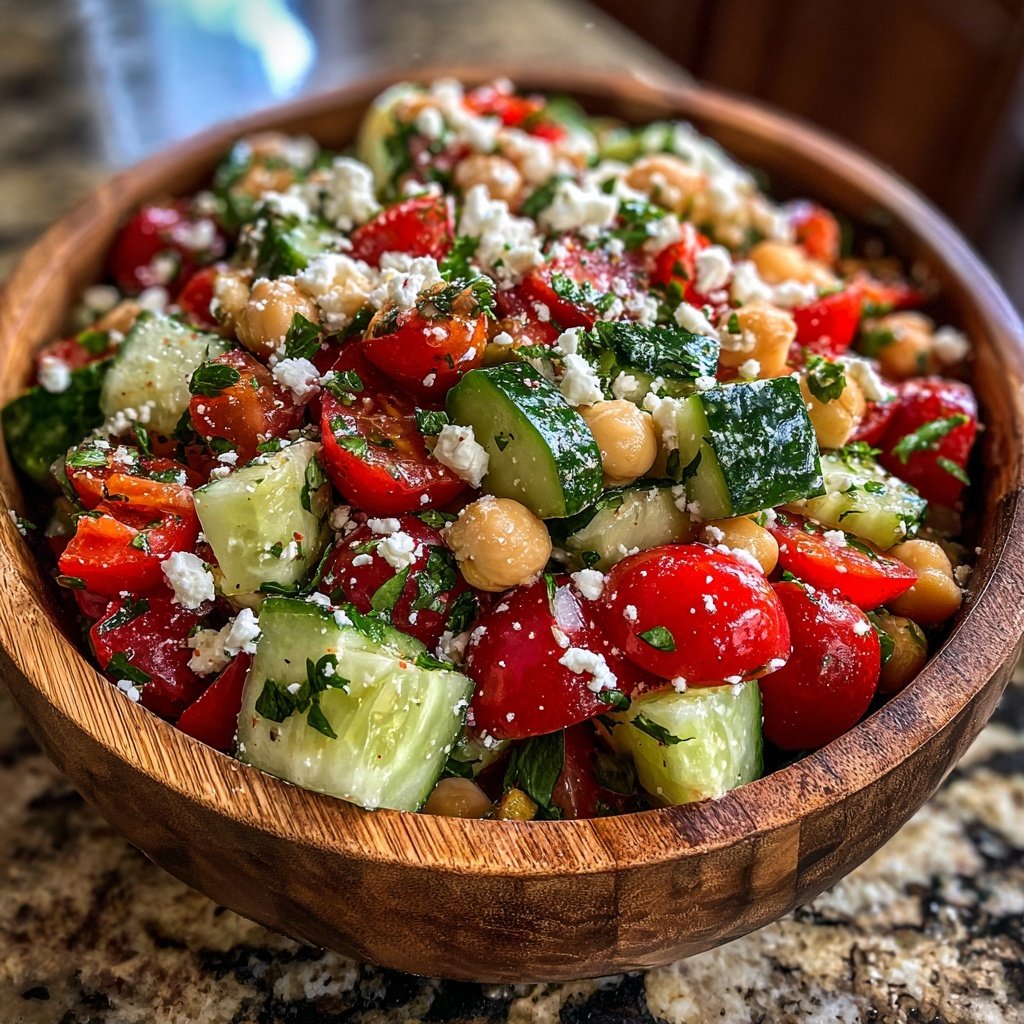 Greek Chickpea Salad With Lemon Dressing