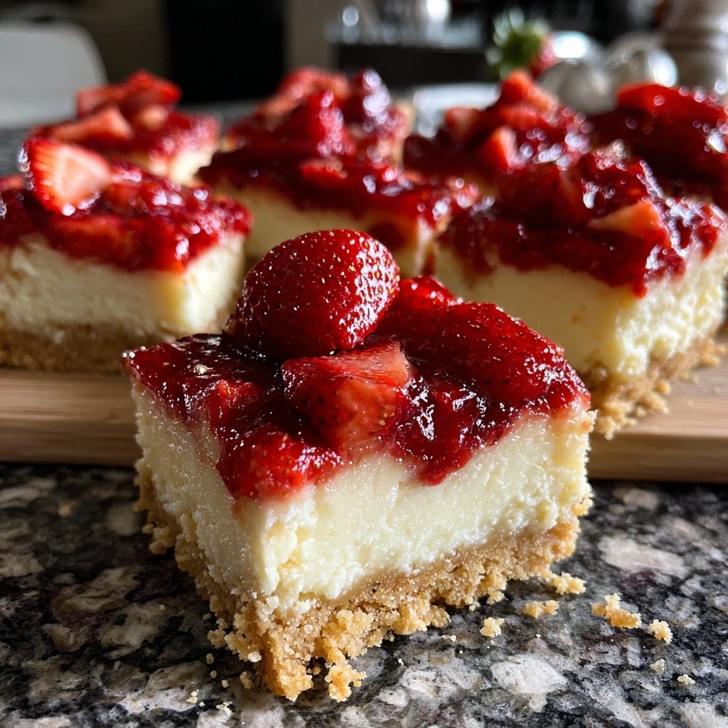 Strawberry Cheesecake Bars No Bake
