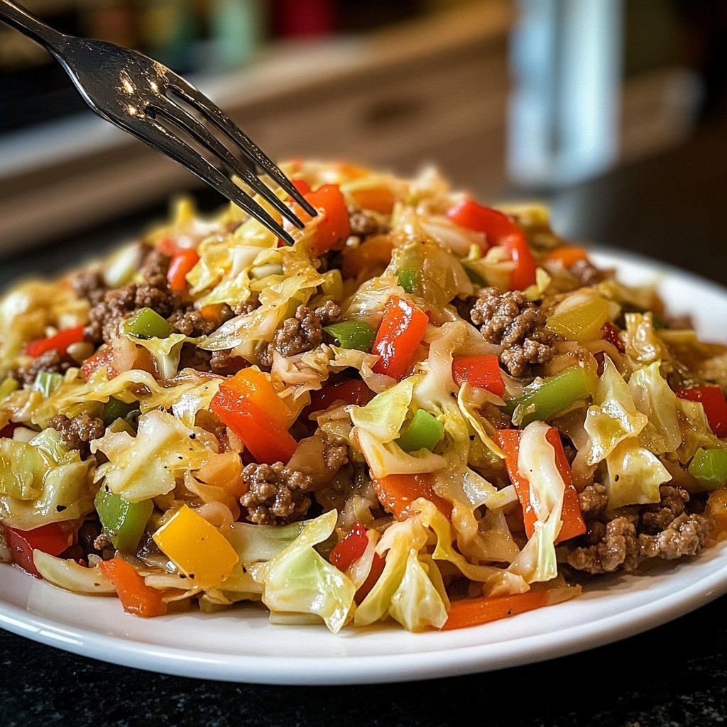 Ground Beef Cabbage Stir Fry