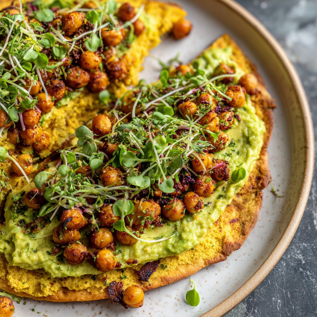Healthy Lunch Avocado Chickpea Flatbread
