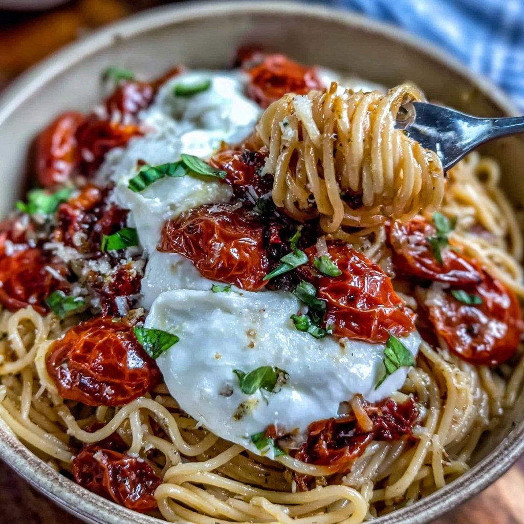 Easy Pasta With Roasted Tomato And Burrata