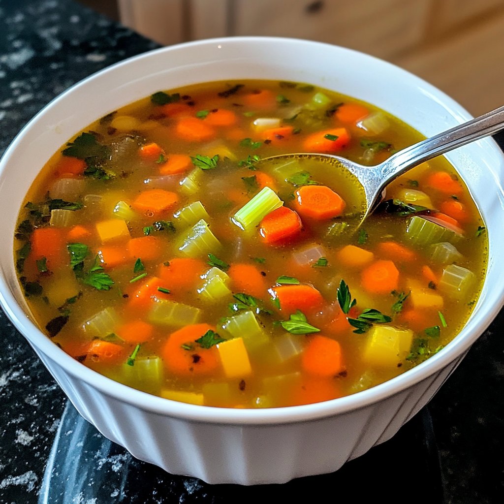 Healthy Vegetable Soup with Herbs