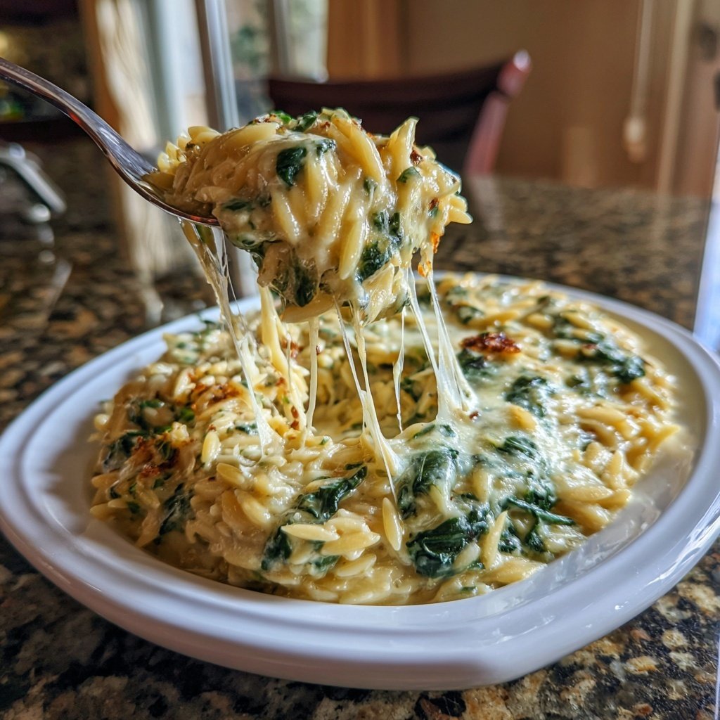 Creamy Spinach Parmesan Orzo