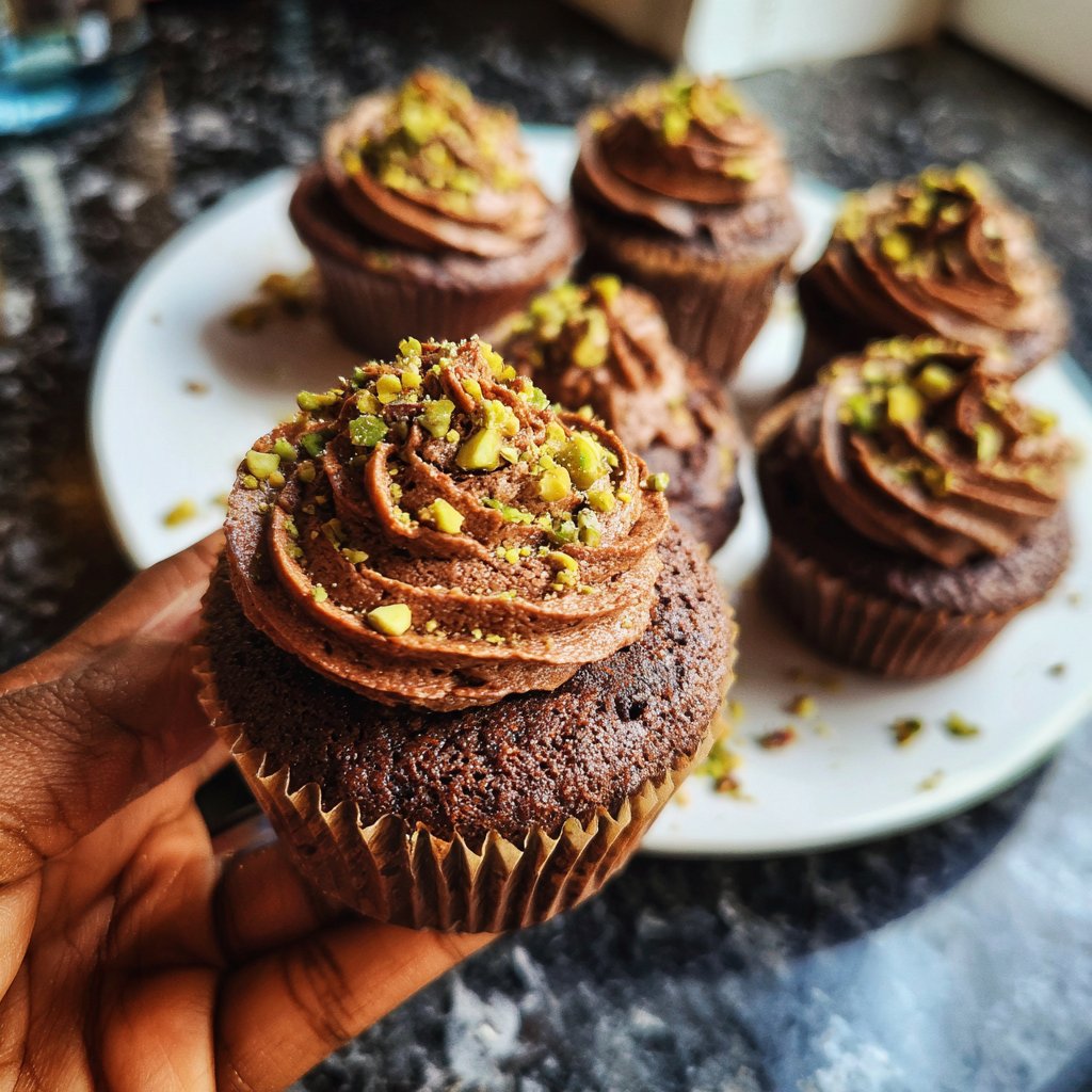 Chocolate Pistachio Cupcakes